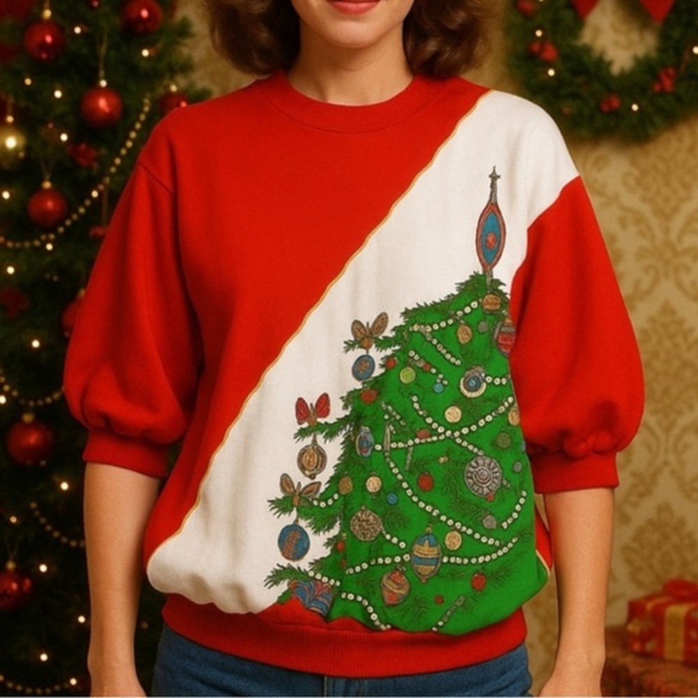 Vans off the walls vintage 80s Christmas sweater